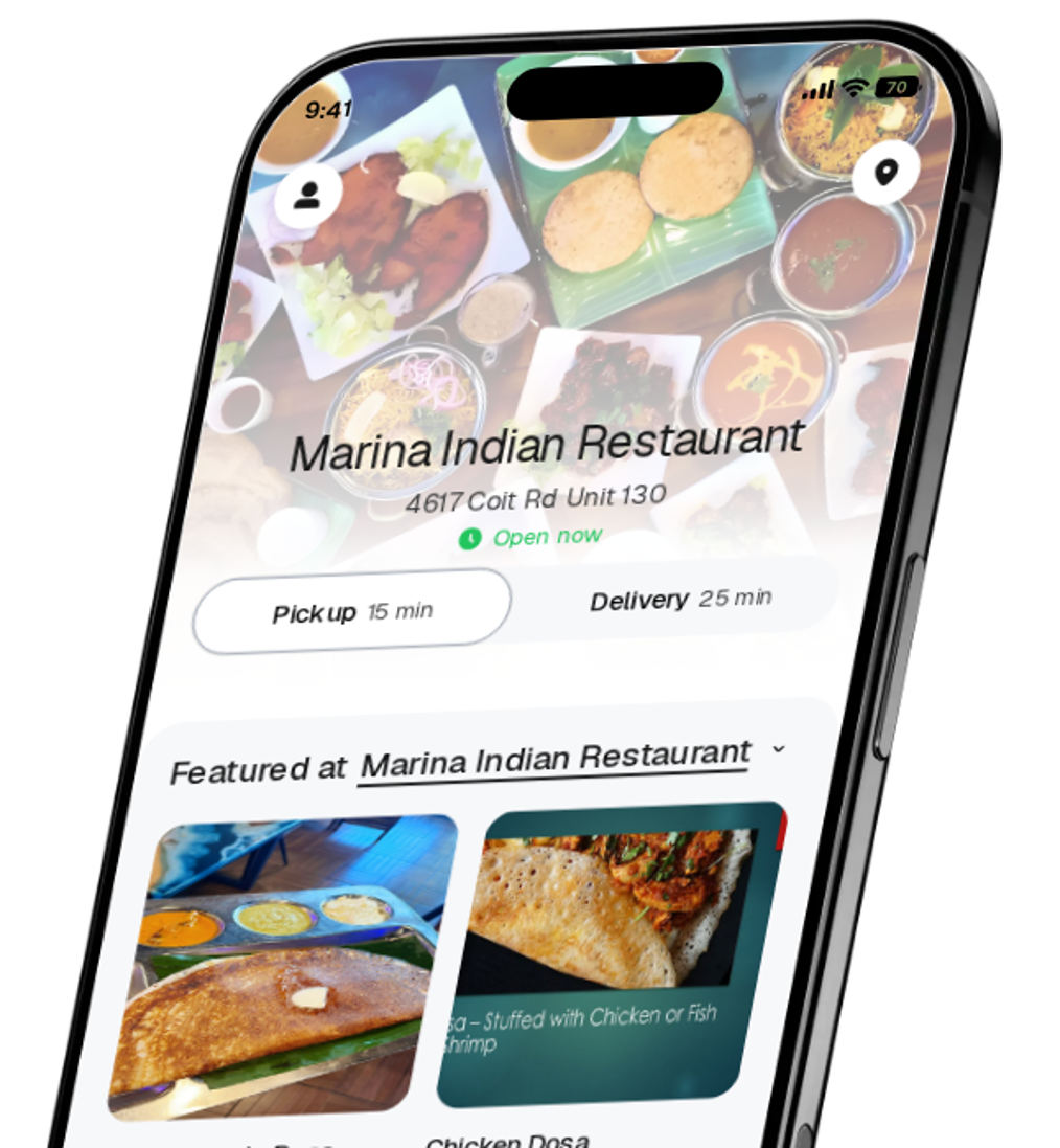 Marina Indian Restaurant app preview